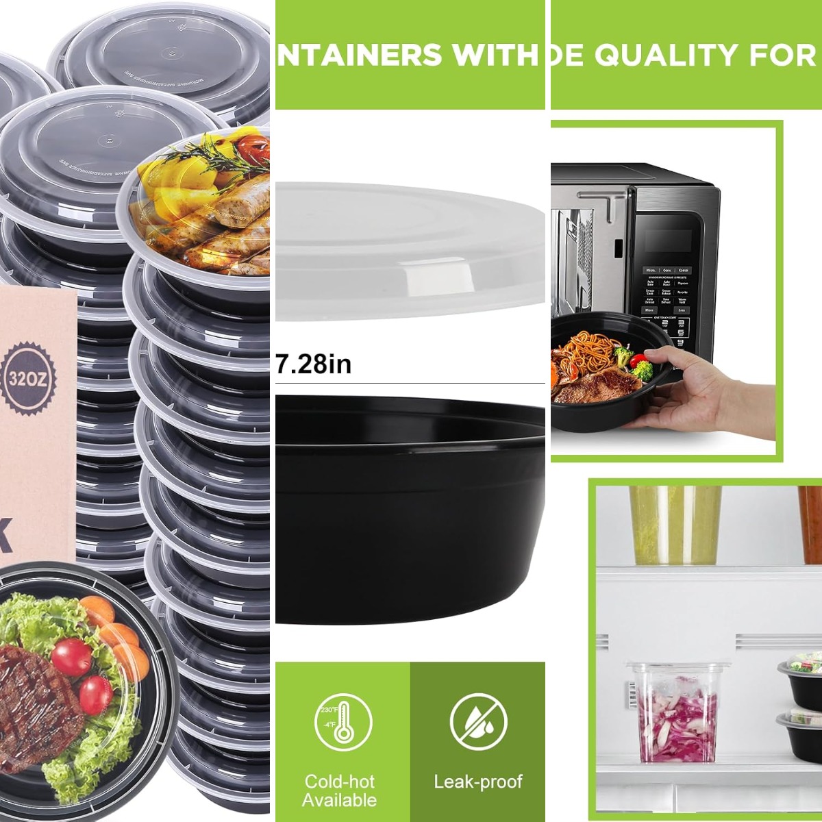 Meal Prep Freezer - Kapaklı Yemek Hazırlık Kapları - 50'li