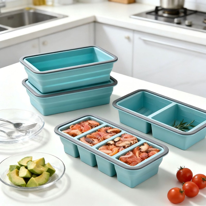 Meal Prep Freezer - Silikon Çorba Buz Kalıbı, Kapaklı, Yemek
