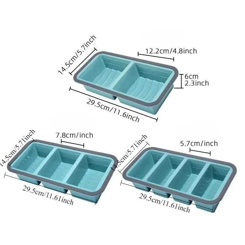 Meal Prep Freezer - Silikon Çorba Porsiyon Dondurma Kapları, Kapaklı