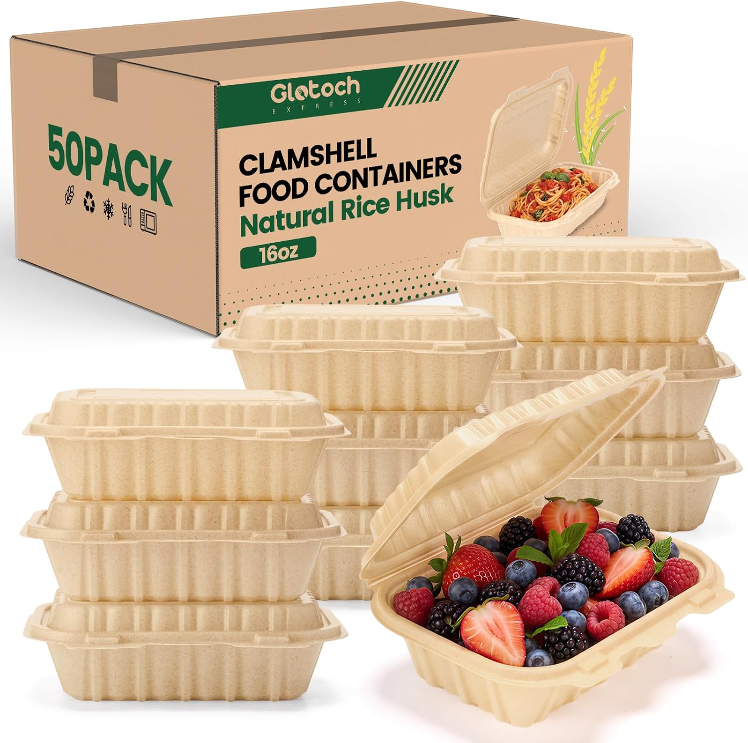 Meal Prep Dinners - 50'li Paket 16oz (473ml) Deniz Kabuğu