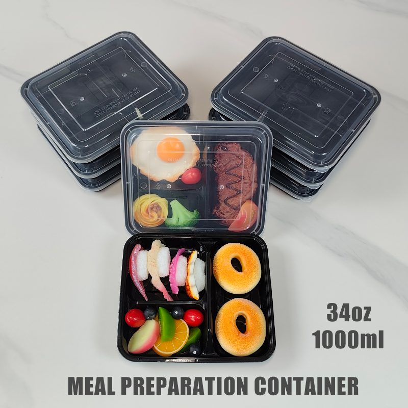 Meal Prep Ideas - 3 Bölmeli 34 Oz/1000 Ml, 12/35